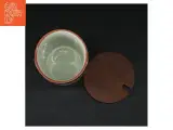 Keramik marmeladeglas med trælåg fra Knabstrup (str. Ø. 11 cm. længde, 11 cm) - 3