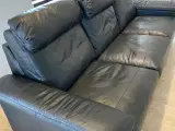 Sofa 3-pers, sort læder