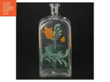 Dekorativ glasflaske med blomstermotiv (str. H. 21 cm. 9 x. 6 cm) - 2