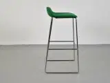 Barstol med grønt polster og krom stel - 5