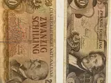 2 sedler, 20 Schilling, 1967 og 1950
