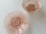 Skål og tallerken, rosa glas, sæt - 2