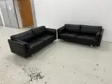 Skalma Bonn 2x2,5 Pers.Sofaer i sort okse læder. - 5