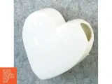Porcelæns vase, hjerte form (str. 12 x 13 x 6 cm) - 3