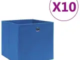 Opbevaringskasser 10 stk. 28x28x28 cm uvævet stof blå