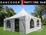 Pagodetelt PartyZone 6x6m, PVC, Hvid