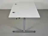 Hæve-/sænkebord med ny hvid plade og alugråt stel, 160 cm. - 4
