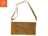 Brun skuldertaske i ruskind med krokodillepræg (str. 30,5 x 16 cm) - 2