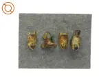 Retro brunmeleret keramik. Dyrefigurer 4 styk af fugle (str. Cirka 7 x 3) - 2