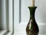 Keramikvase, grøn m brun