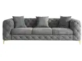 Royal 3 pers sofa grå velour