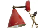 ⭐️- Retro Væglampe m. Rød Skærm og Messing - 2