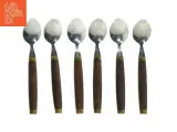 Sæt af 6 skeer med Teak træhåndtag og Messing beslag (str. 15 cm. 6 styk) - 3