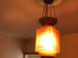 Antik loftslampe i glas