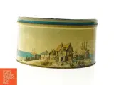 Vintage metal blikdåse med skibsmotiv (str. Ø 23. cm) - 2