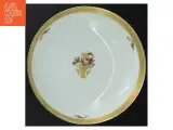 Fodskål med guldkant og blomstermotiv fra Royal Copenhagen (str. Ø. 22,5 cm) - 3