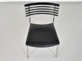 Randers radius konferencestol med sort ryg og sort læder polster - 5