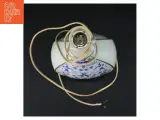 Bordlampe med blåt mønster (str. 35 cm) - 3