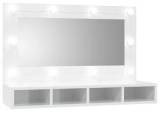 vidaXL spejlskab med LED-lys 90x31,5x62 cm hvid hø