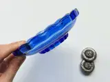 Rund blå skål med bobbelkant - 4