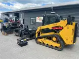 Caterpillar 259D Med afretter-Powerrake-klippehoved solvl og gafler - 3