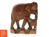 Træskulptur af elefanter (str. 31x27 cm) - 3
