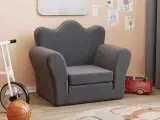 Sofa til børn blødt plys antracitgrå