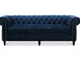 Chesterfield CAMBRIDGE 3 pers. velour sofa blå