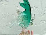 Muranofisk, grønt glas m guld - 3