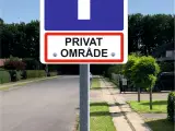Skilte: Blind vej - med / uden sti, Privat område  - 3