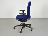 Duba b8 kontorstol med blåt polster og sorte armlæn - 2