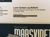 2.stk Koncert billetter inkl. spisning