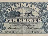 Dansk 5 krone seddel 1943