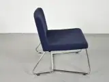 Martela softx loungestol med blåt polster og krom stel - 4