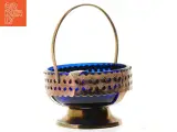 Vintage Queen Anne koboltblå glas sukkerskål (str. 14 x 11 cm) - 4