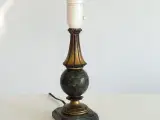 Bordlampe, grøn alabast og bemalet træ - 2