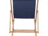 vidaXL foldbar strandstol stof og træstel blå