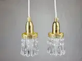 2 stk små pendler i messing med prismer - 2