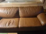 Leather 3 + 2 person couch.