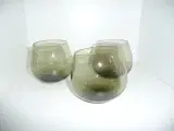3 tumling Cognacglas, grønlig 