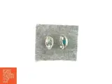 Sølv og Turkis ædelsten Clips øreringe (str. LB: 2x1 cm) - 3