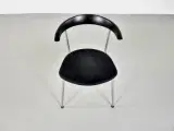 Efg bondo konferencestol med sort polster, gråt stel og sort ryg med lille armlæn - 5
