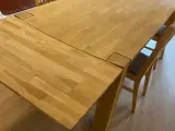 Spisebord med sofabord massivt tungt