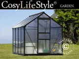 Drivhus polycarbonat 4,78m², 1,9x2,52x2,01m m/sokk