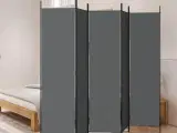 5-panels rumdeler 250x200 cm stof antracitgrå