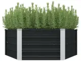 Hævet plantekasse 129x129x45 cm galvaniseret stål antracitgrå