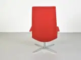 Arper loungestol i rød med armlæn og krom stel - 4