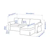 Ektorp sofa med venstrevendt chaiselong u. betræk - 4