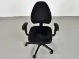 Efg kontorstol med sort polster og armlæn - 5