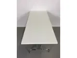 Kantinebord med ny hvid plade. klapbord. 140x60 cm - 4